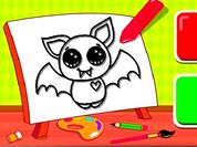 Easy Kids Coloring Bat