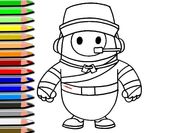 Fall Guys Halloween Coloring Bok