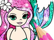 Play Mermaid Coloring Book Glitter