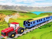 Play Chain tractor train towing game